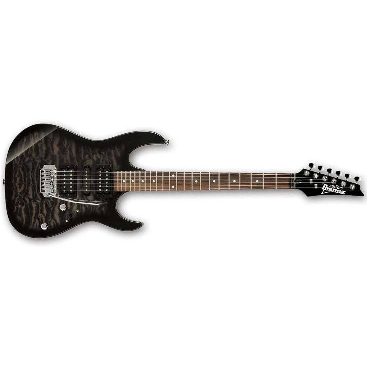 Alt View 1. Ibanez - Ibanez GIO Series GRX70QA Electric Guitar, Rosewood Fretboard, Transparent Black Sunburst.