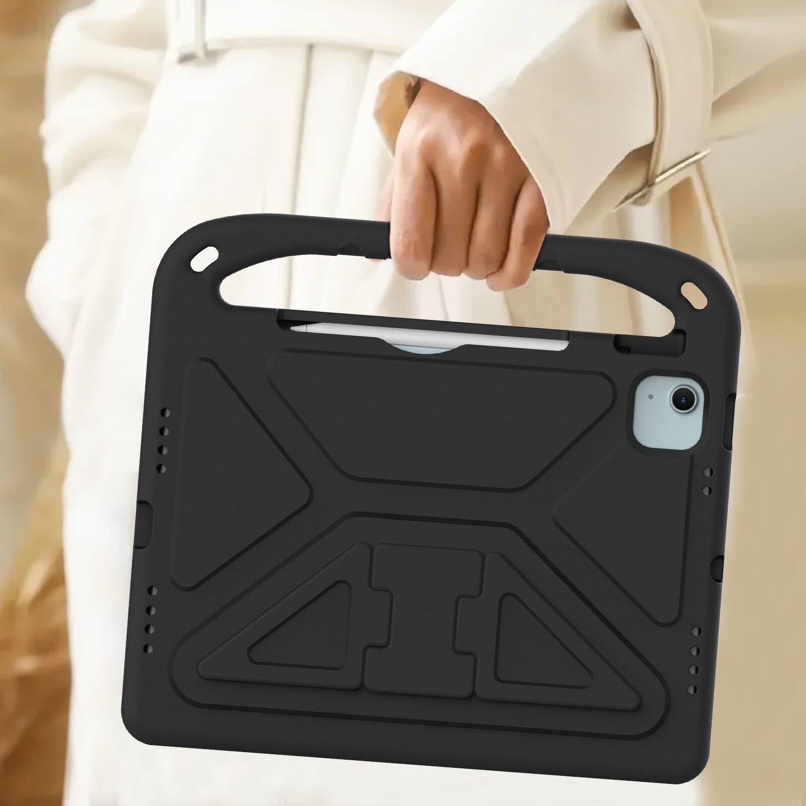 Alt View 3. UUCOVER - Lightweight EVA Case for iPad Air 11-inch M4 M3 M2 (2026/2025/2024) Shockproof Handle Kickstand Anti-Slip Cover - Black.