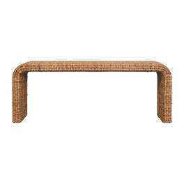 Artisan Furniture - Solid Wood Rattan Weave Bench - Brown