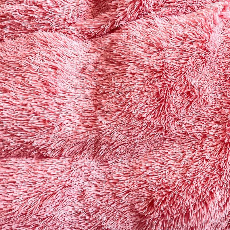 Alt View 6. Comfort Essence - Faux Plush Dark Comforter Cover Duvet Twinfull Bed Set Ultra Soft Shaggy Flannel Fluffy Fuzzy - Z-black-white-Full/Queen.