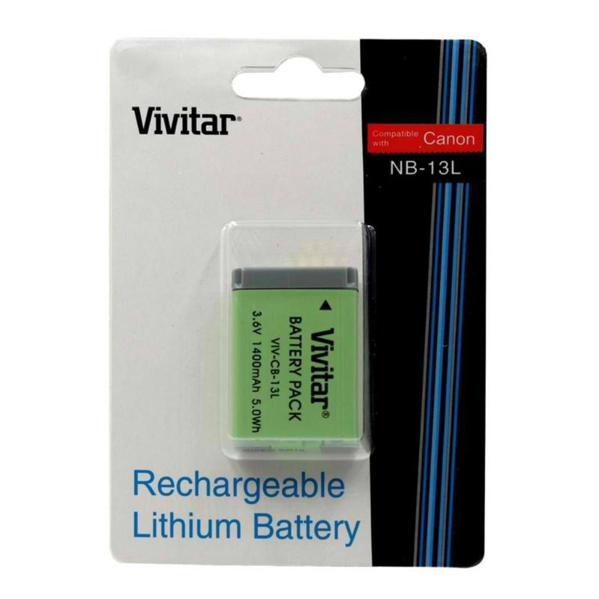 Vivitar Compatible Canon with NB-13L 3.6V 1400mAh VIV-CB-13L BATTERY Vivitar 3L 5.0Wh PACK Rechargeable Lithium Battery

Rechargeable Lithium Battery

Compatible with Canon NB-13L

3.6V 1400mAh 5.0Wh

VIV-CB-13L