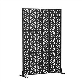 Lirago - 72 in. Galvanized Metal Outdoor Privacy Screens Garden Outdoor Fence - Black