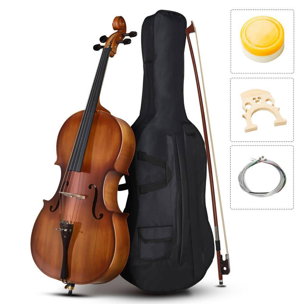 Alt View 1. Winado - Full-Size Cello, Beginner Cello 4/4, Acoustic Cello Kit with Portable Bag, Bow, Bridge, Rosin, Adults & Kids String.