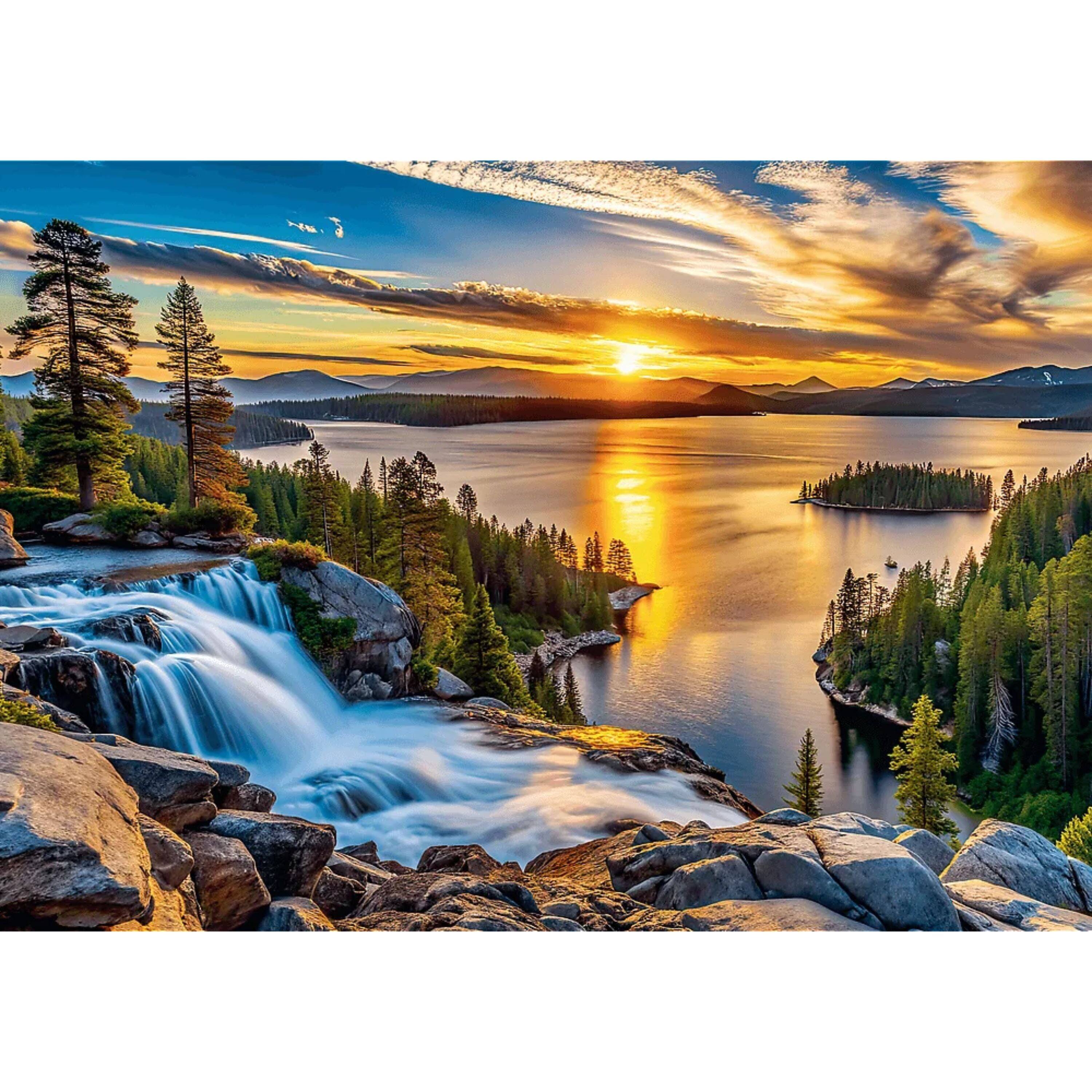 Alt View 1. Trefl - Trefl Red Lake Tahoe Sunset 1000 Piece Puzzle.
