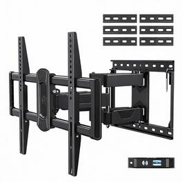 Frangdom - UL Full-Motion TV Mount 42-84" Swivel Tilt 24" Studs 600x400 100lbs - BLACK Fits 24" Studs