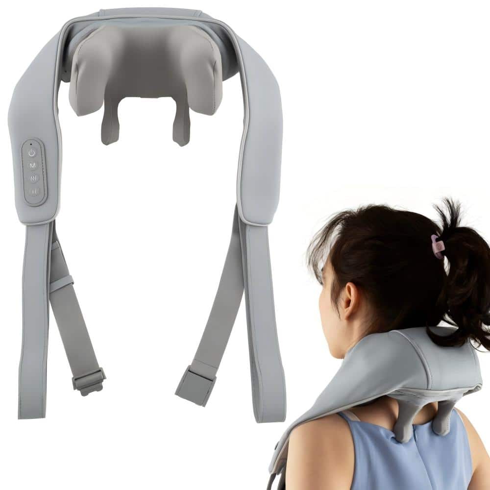 Front. SKONYON - Cordless Neck and Shoulder Massager with 4D Deep Tissue Kneading - Gray.