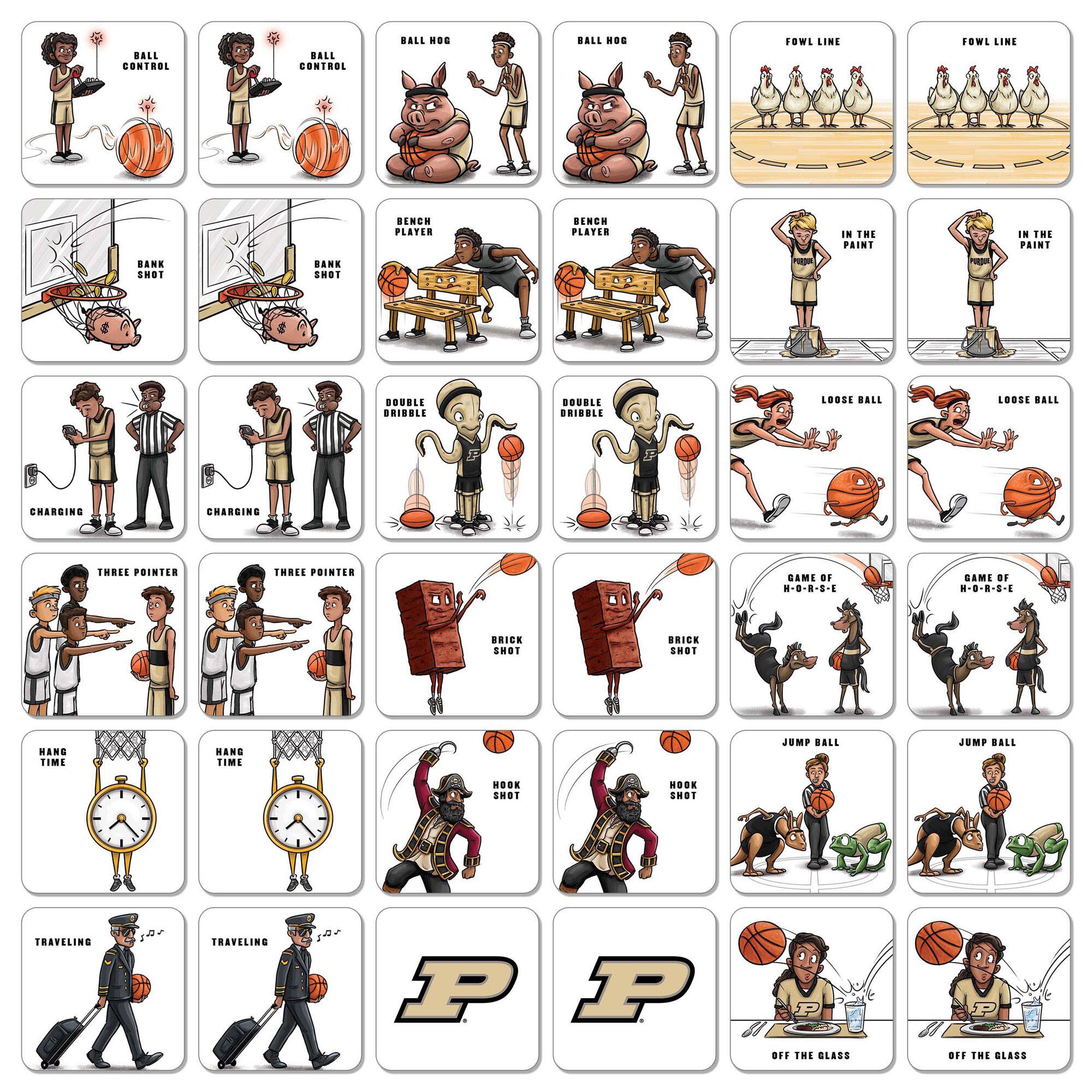 - Ball Control
- Ball Hog
- Foul Line
- Bench Player
- Bank Shot
- In the Paint
- Charging
- Double Dribble
- Loose Ball
- Three Pointer
- Brick Shot
- Hang Time
- Hook Shot
- Traveling
- Game of H-O-R-S-E
- Jump Ball
- Off the Glass