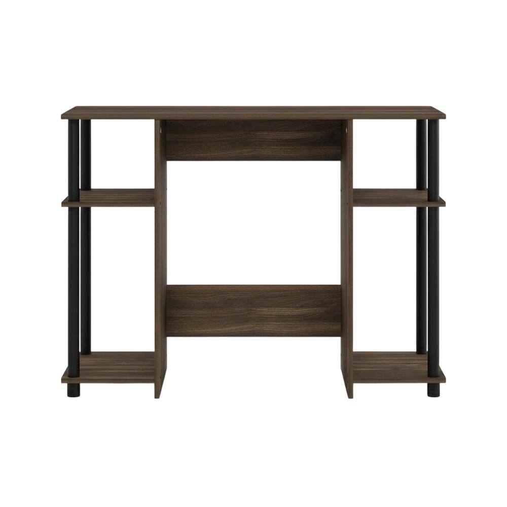 Back. BisonOffice - Wooden Compact Computer Desk, Columbia Walnut And Black Finish, Modern Design - Columbia Walnut/Black.