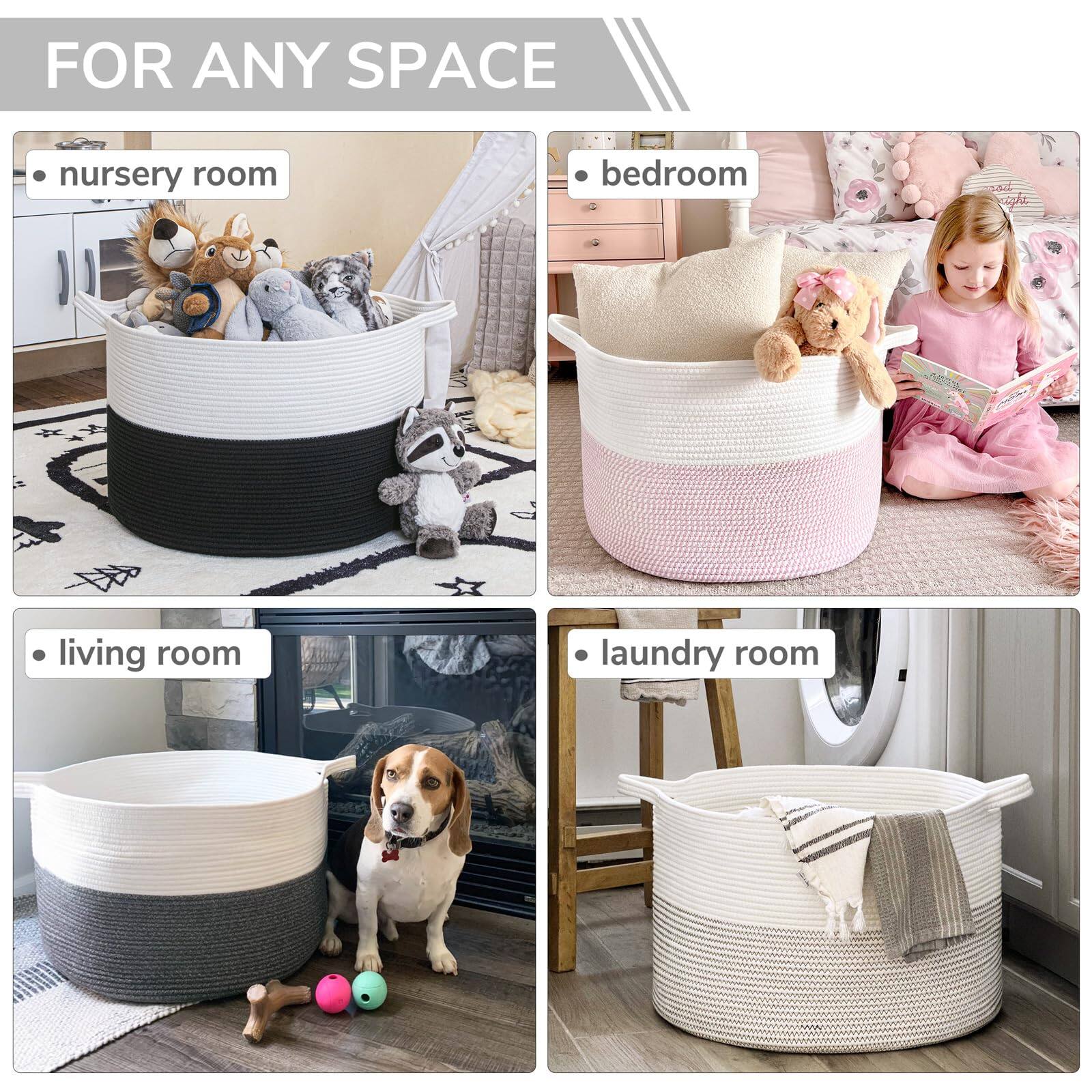 FOR ANY SPACE

- nursery room
- bedroom
- living room
- laundry room
