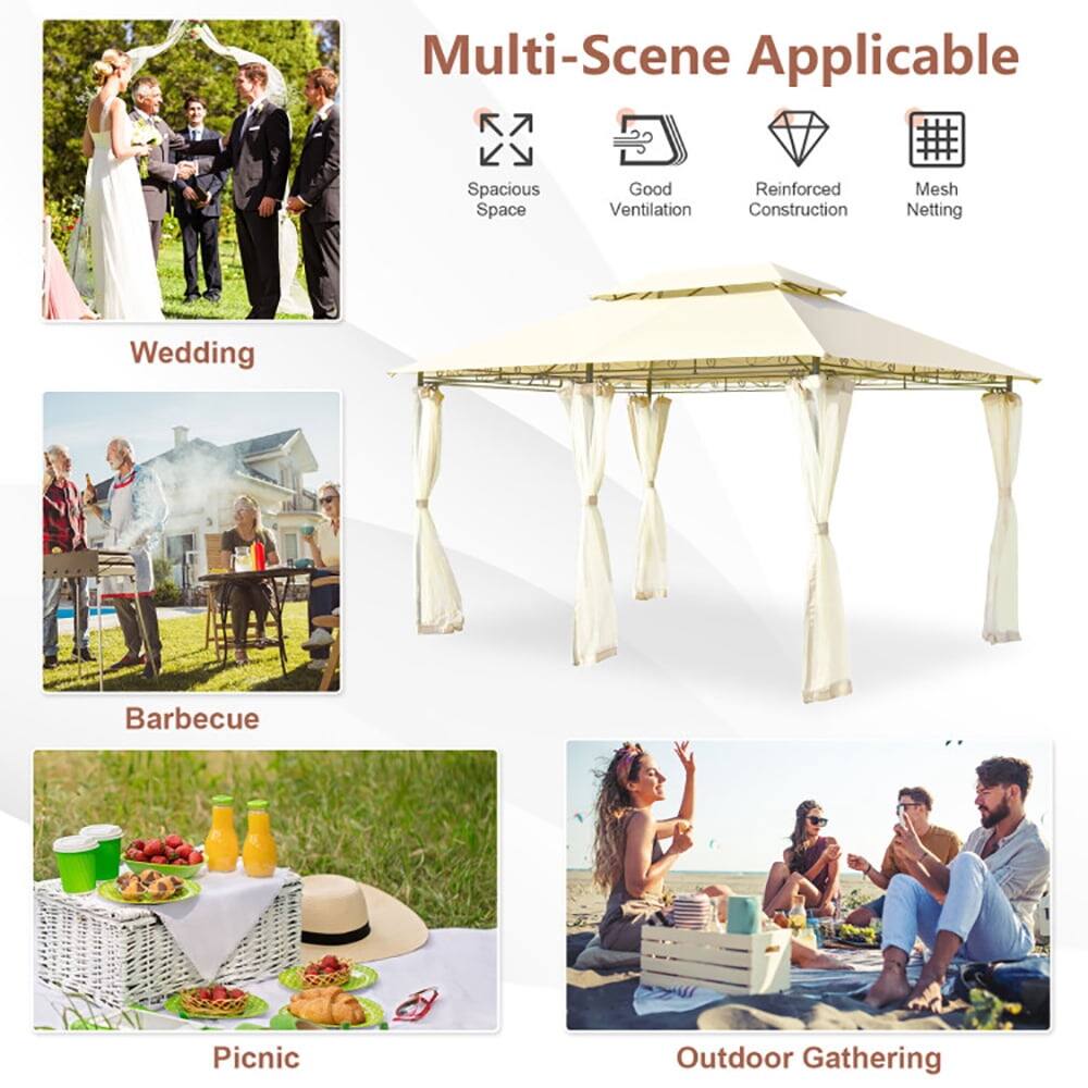 Multi-Scene Applicable

- Spacious Space
- Good Ventilation
- Reinforced Construction
- Mesh Netting

Wedding

Barbecue

Picnic

Outdoor Gathering