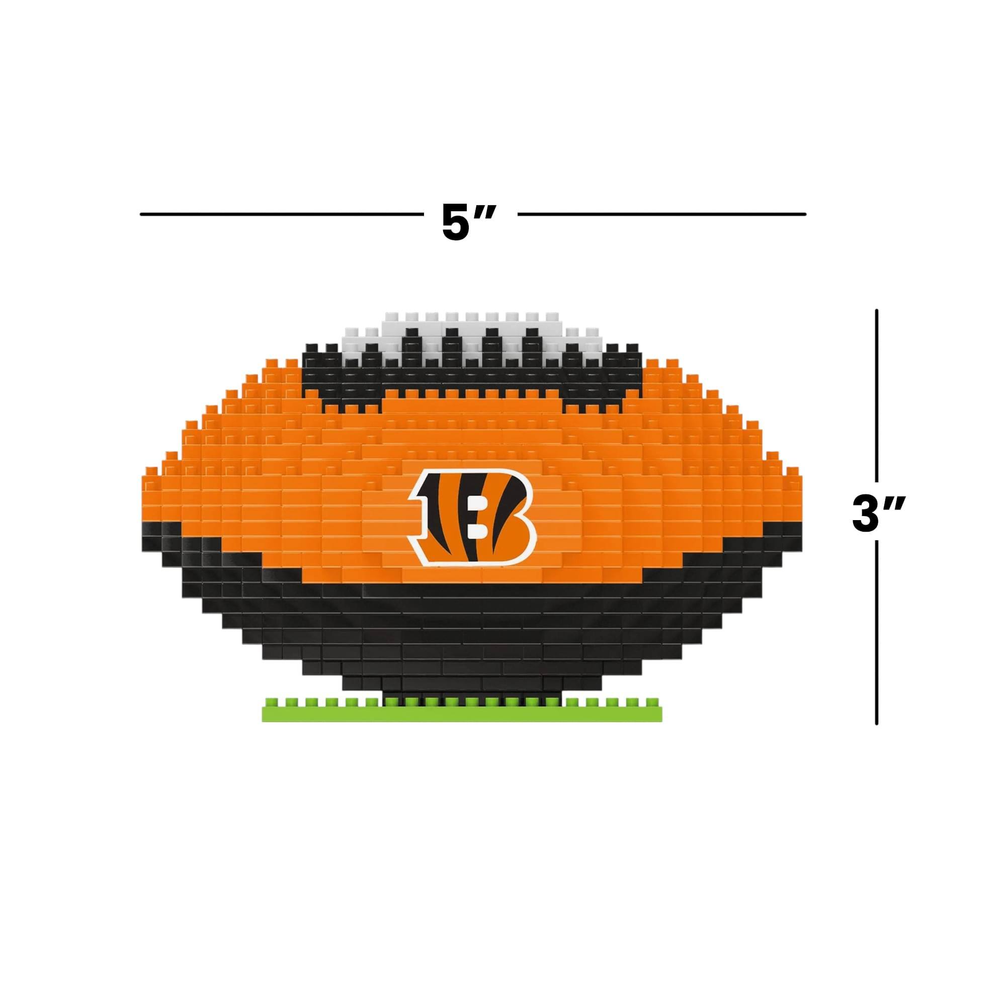 Alt View 4. Forever Collectibles - Cincinnati Bengals NFL BRXLZ Football 704-Piece Building Block Set - Orange.