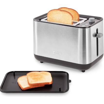 Front. DASH - DASH SmartStore 2-Slice Toaster – Compact, Extra-Wide Slots, 5 Browning Levels, Bagel & +15s Functions, Black - Black.