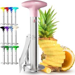 Zulay Kitchen - Stainless Steel Pineapple Corer & Slicer + Eye Removal Tool - Pink