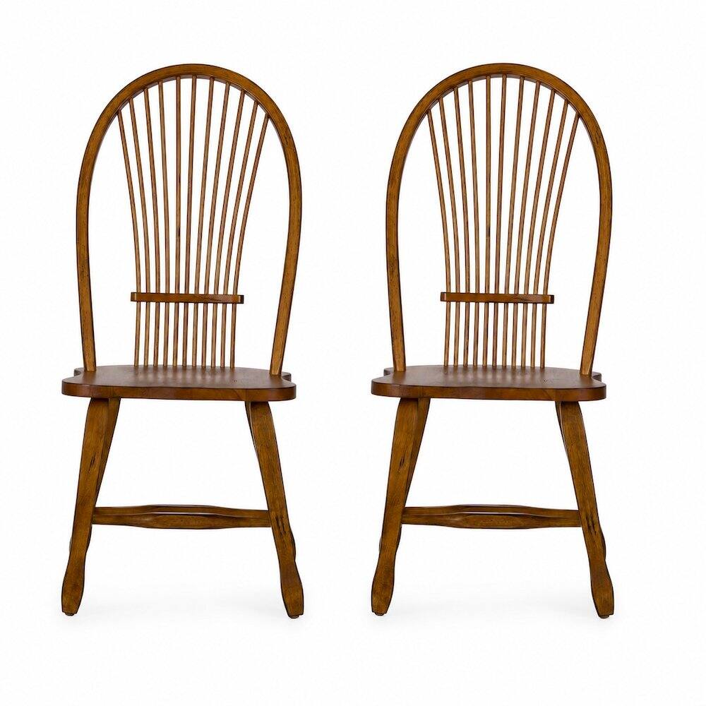 Alt View 4. Liberty Furniture Industries - Treasures Sheaf Back Side Chair - Oak-Set of 2 in Rustic Oak - Brown.