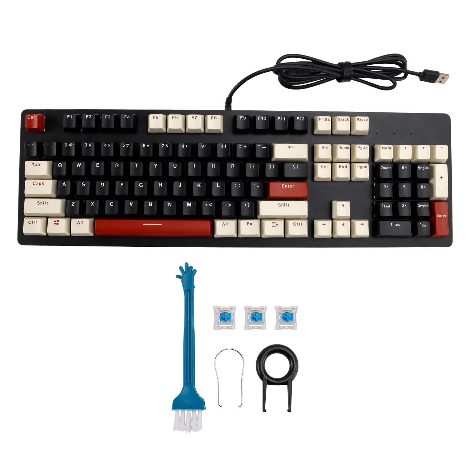 Topteng - 104-Key Hot-Swappable Mechanical Keyboard-Linear Switches, Customizable RGB Backlit,PBT Keycaps for Gaming/Office - Black