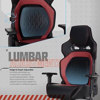 LUMBAR ADJUSTMENTS  
Height & Depth Adjustable  
Lumbar pad slides up or down for a perfectly customized position, while the control knob smoothly adjusts the lumbar depth for contoured or relaxed support.