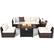 Front. Gymax - Gymax 7PCS Patio Rattan Furniture Set 42'' Fire Pit Table w/ Cover Cushioned Off White - Off White.