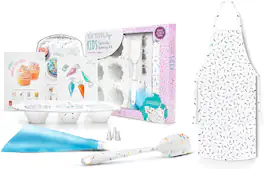 Tovla Jr - Kids Sprinkle Baking Set - Kid Baking Kit - Durable Kid Chef Set - Safe Kids Cooking Baking Supplies - White