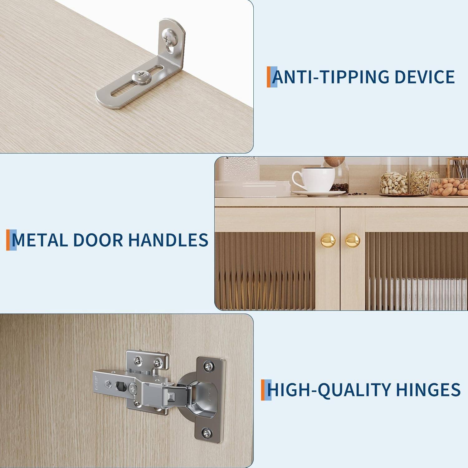 ANTI-TIPPING DEVICE

METAL DOOR HANDLES

HIGH-QUALITY HINGES