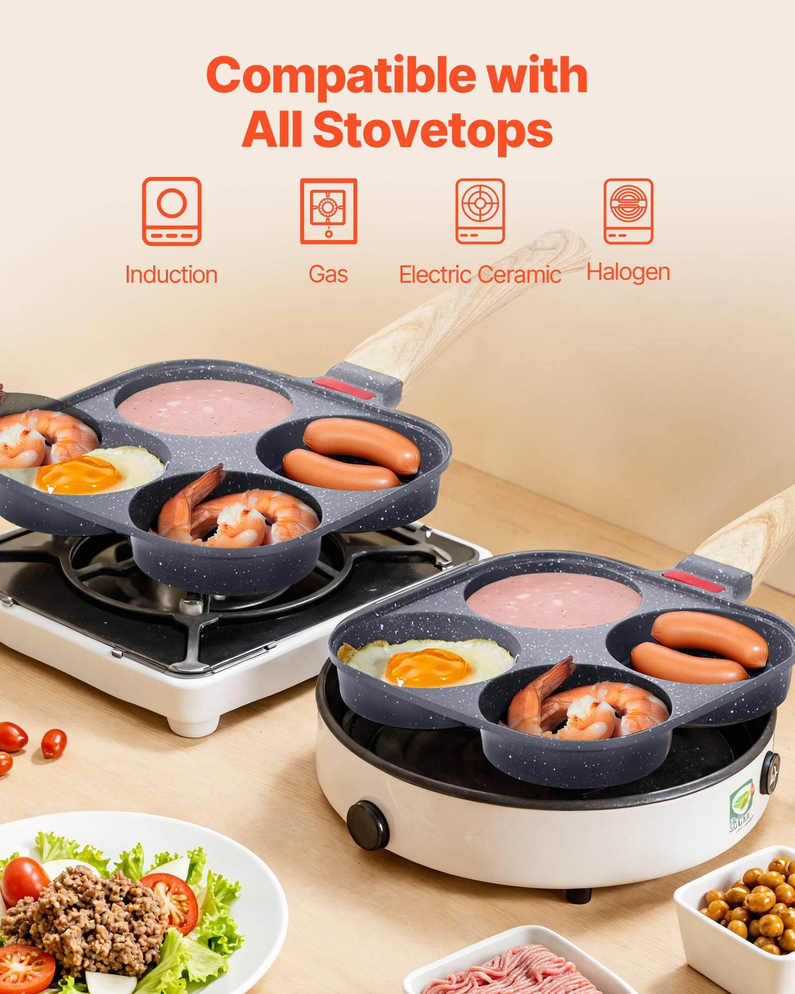 Compatible with All Stovetops

- Induction
- Gas
- Electric Ceramic
- Halogen