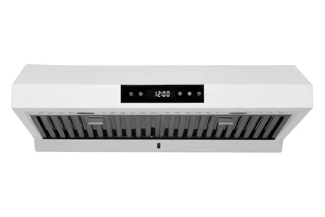 Front. Hauslane - Hauslane UC-PS18 30-in Ducted Matte White Undercabinet Range Hood with 3-Way Venting System (OFFICIAL) - Matte White.