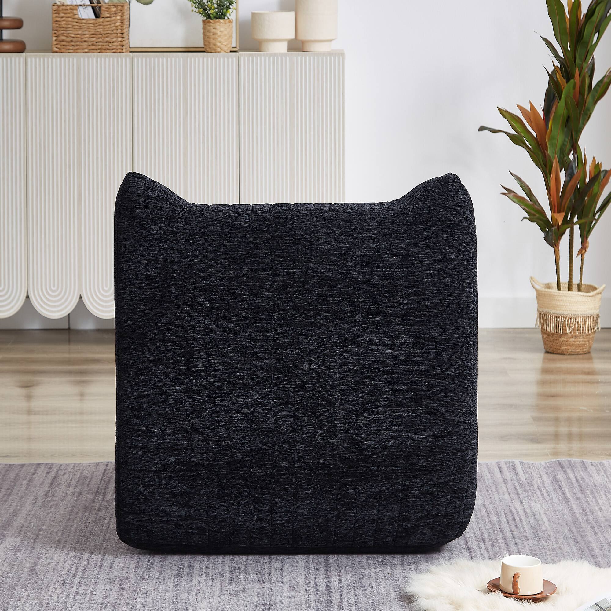 Alt View 6. GOODSILO - Oversized Bean Bag Chair with Armrests - Comfy Lounge Lazy Floor Sofa Accent Chair for Living Room, Bedroom - Black.