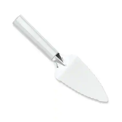 Front. Rada - Cutlery Serrated Pie Server Stainless Steel Face, Aluminum Handle - Silver.