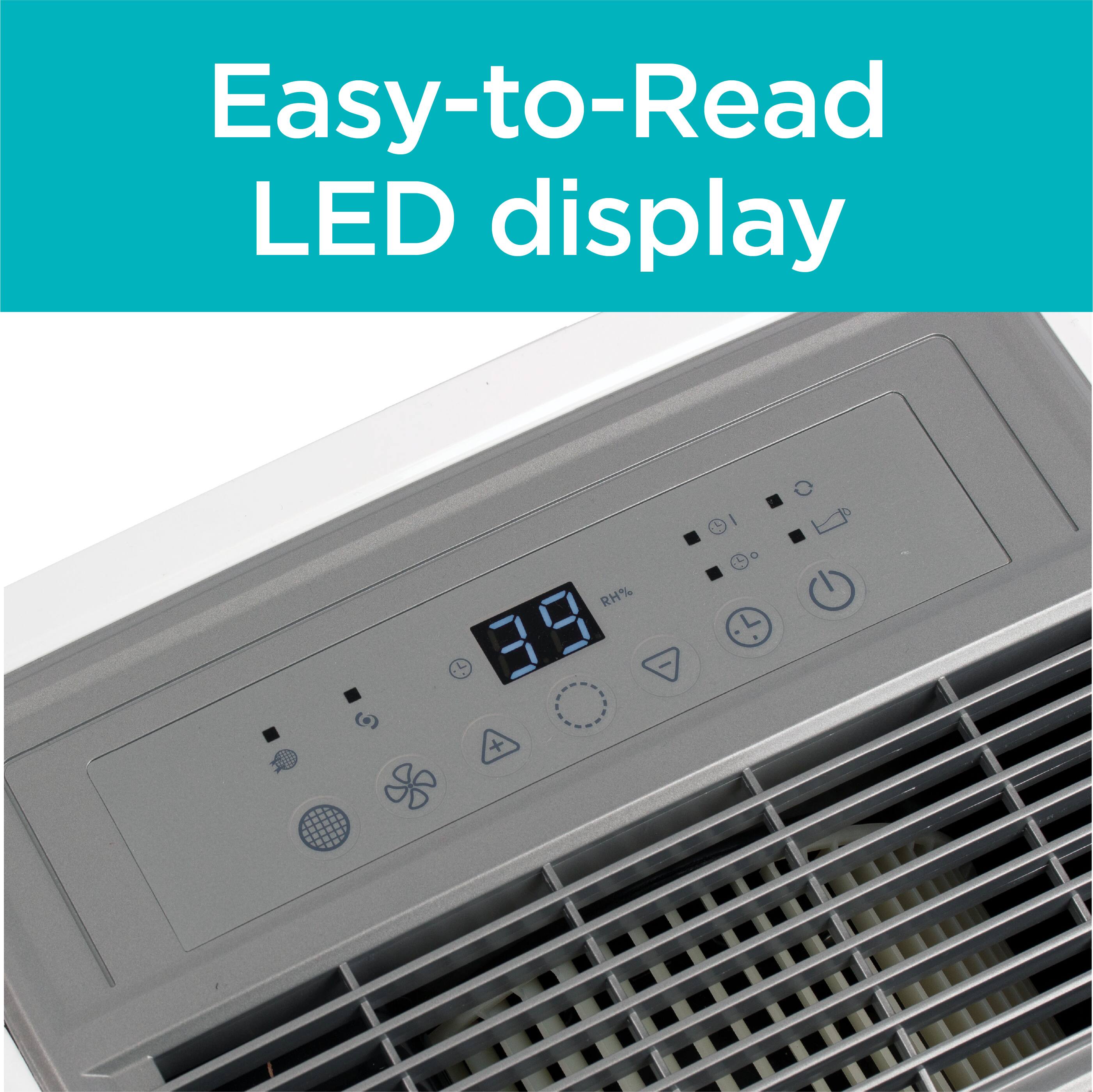 Easy-to-Read LED display, RH%