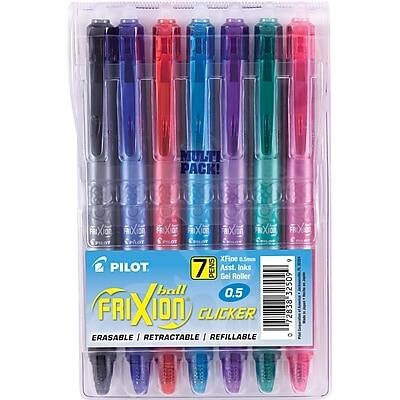 Pilot - FriXion Ball Clicker Erasable Gel Pens, Extra Fine Point, 7/Pack - Assorted Ink