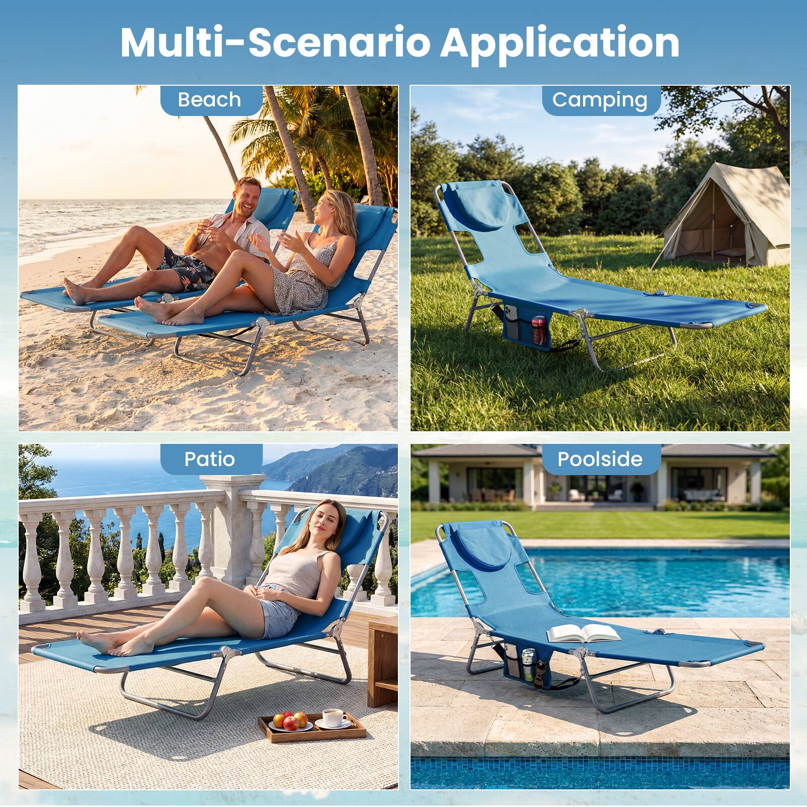 Multi-Scenario Application

- Beach
- Camping
- Patio
- Poolsides