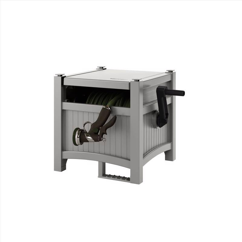 Angle. Suncast - Suncast 100 ft. Gray Free Standing Hideaway Hose Reel.