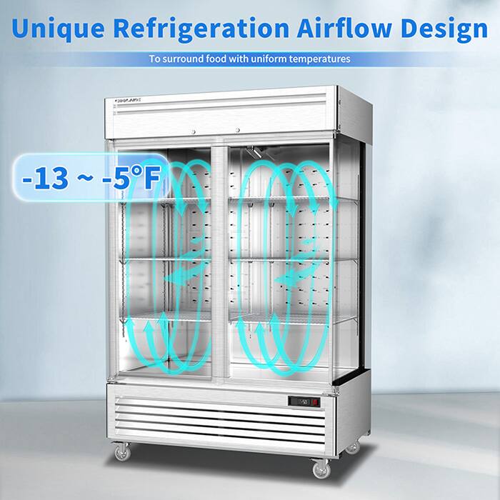 Unique Refrigeration Airflow Design  
To surround food with uniform temperatures  

-13 ~ -5°F