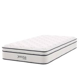 Jenna 10" Innerspring and Foam Twin Mattress by Modway - White