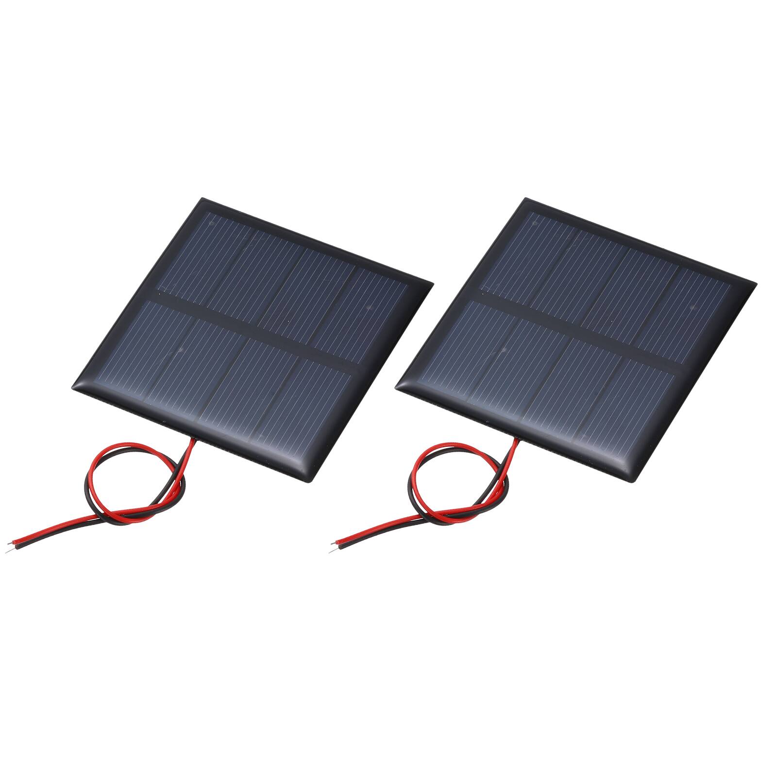 Front. Unique Bargains - 2pcs 2V 0.32W 160mA Mini Solar Panels, Polycrystalline Solar Cell with Cable for DIY Toy Charger - Black.