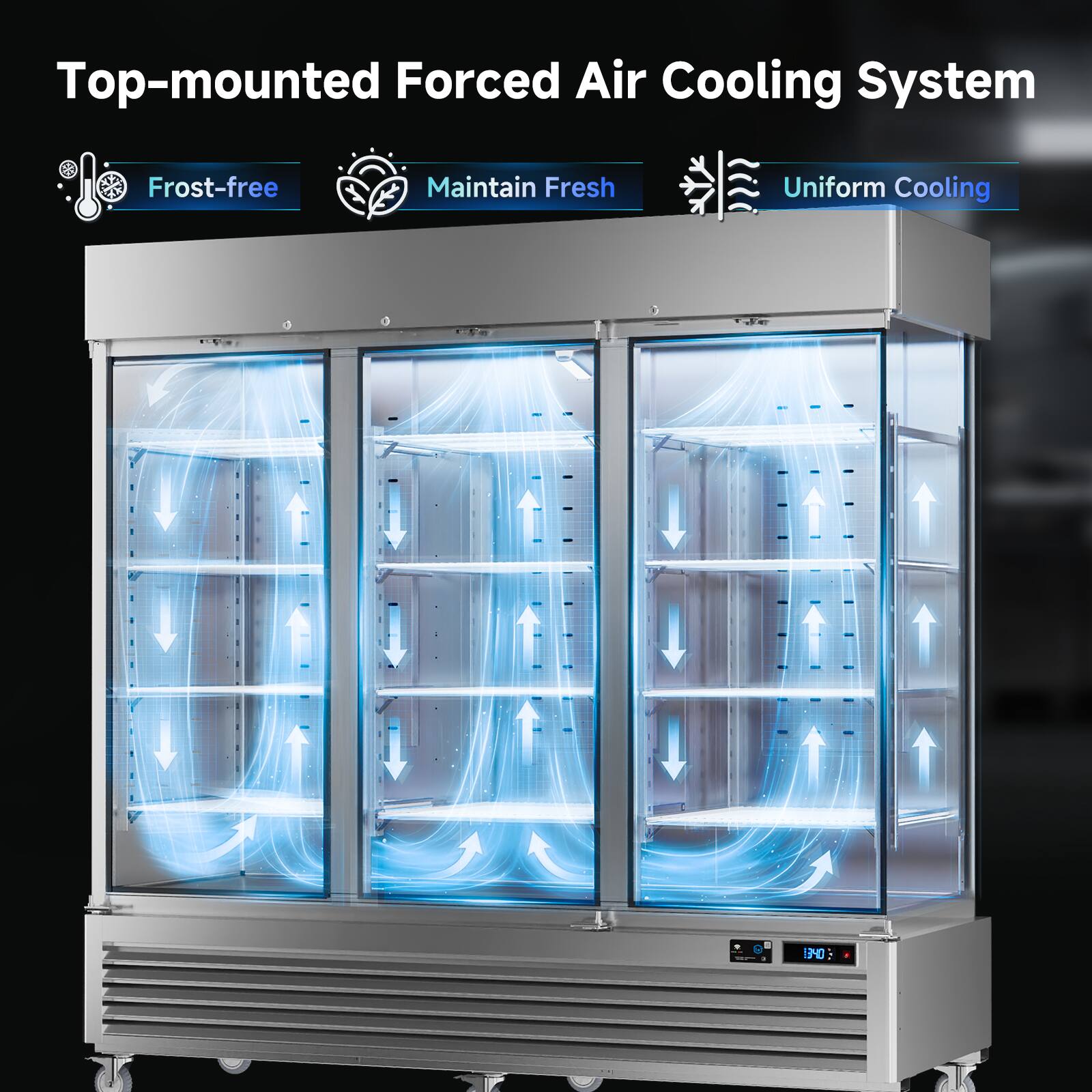 Top-mounted Forced Air Cooling System  
Frost-free  
Maintain Fresh  
Uniform Cooling