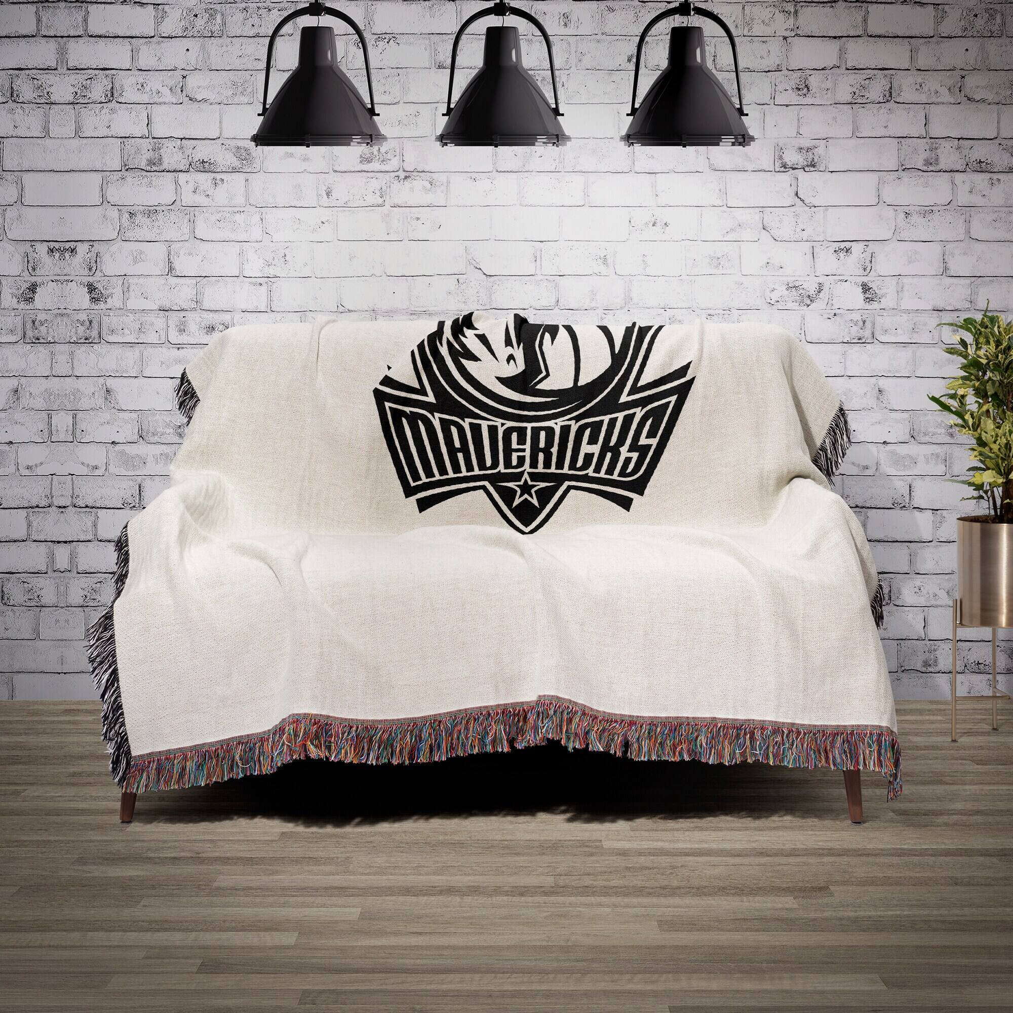 Alt View 1. Chad & Jake - Dallas Mavericks Woven Blanket - White.