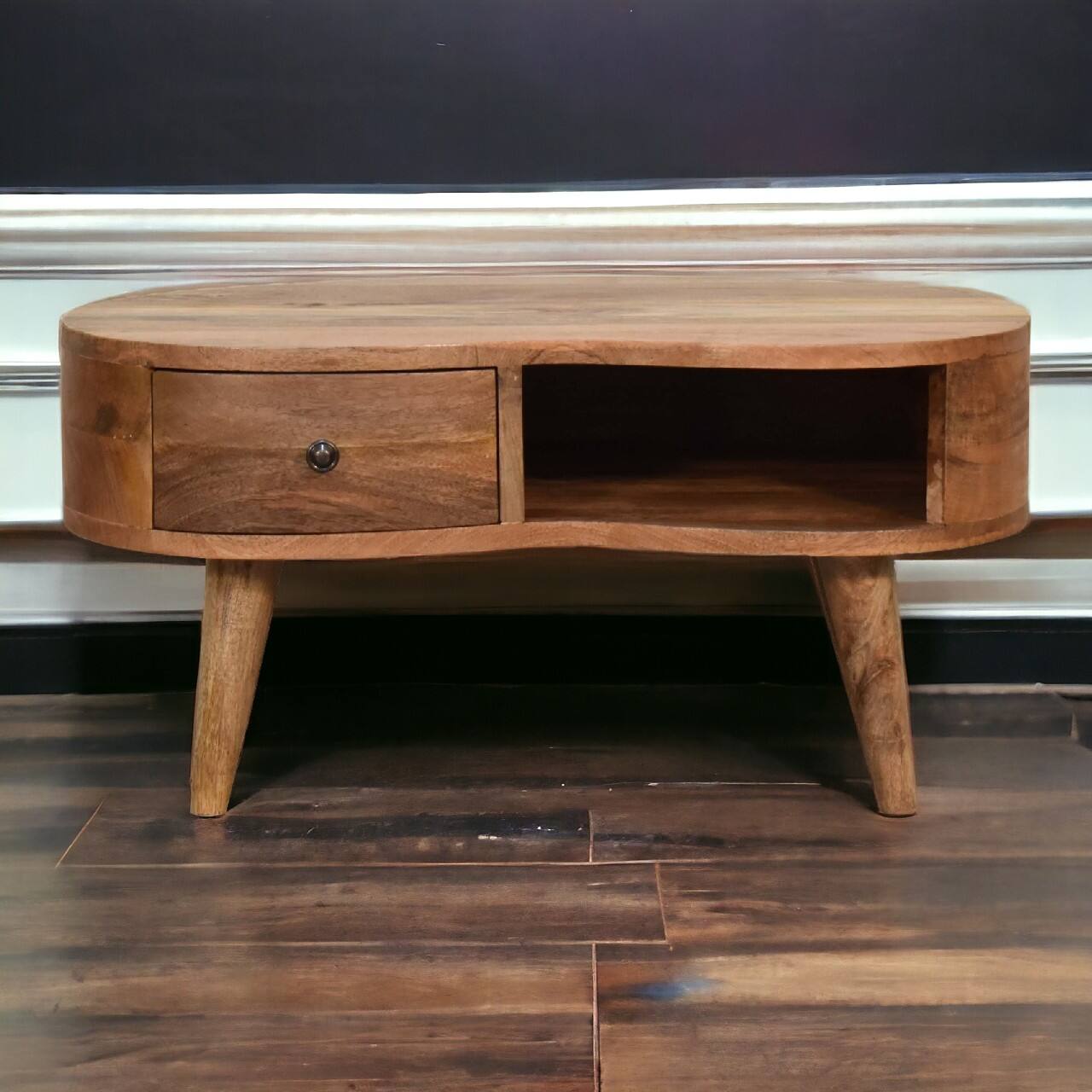 Alt View 9. Artisan Furniture - Mini Oak-ish Wave Coffee Table - oak-ish.