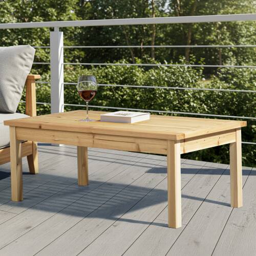 Alt View 7. Winado - 44in Patio Wooden Coffee Accent Side Table for Indoor/Outdoor Resistant Table Furniture - Natural.