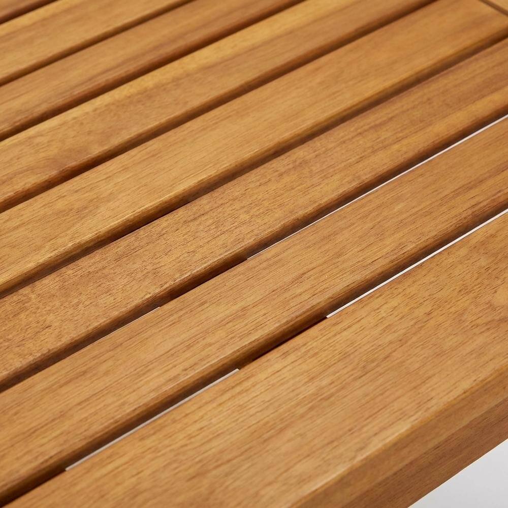 Alt View 1. Outdoor Escape - Wooden Patio Set Warm Oil Dining Table with 6 Outdoor Chairs - Brown.