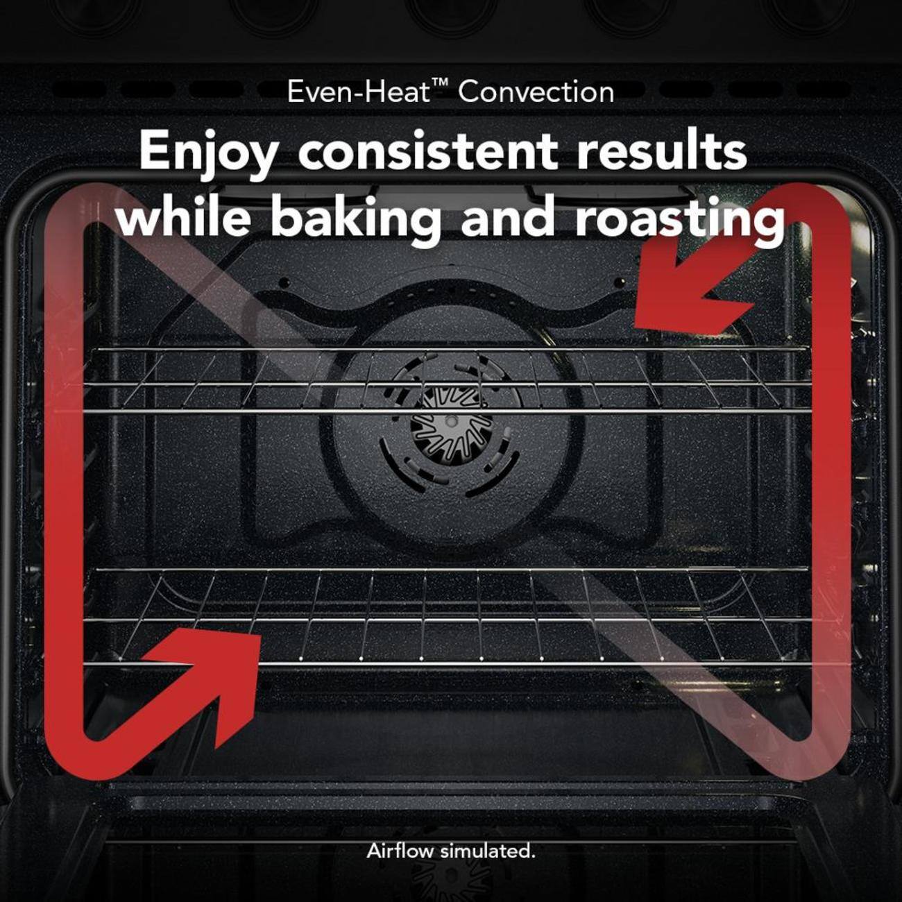 Even-Heat™ Convection  
Enjoy consistent results while baking and roasting  
Airflow simulated.