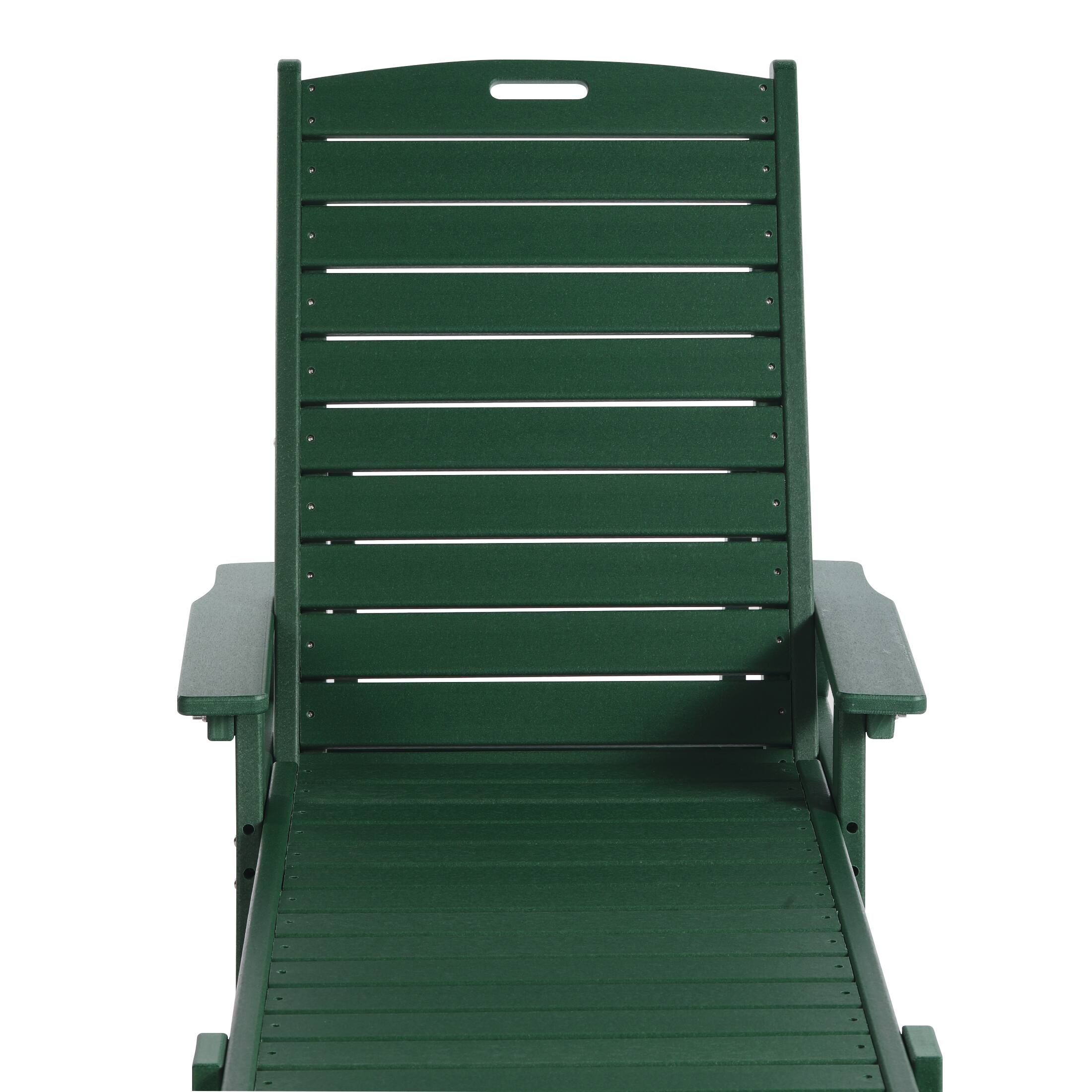 Alt View 2. WestinTrends - WestinTrends Malibu Poly Reclining Chaise Lounge - Dark Green.