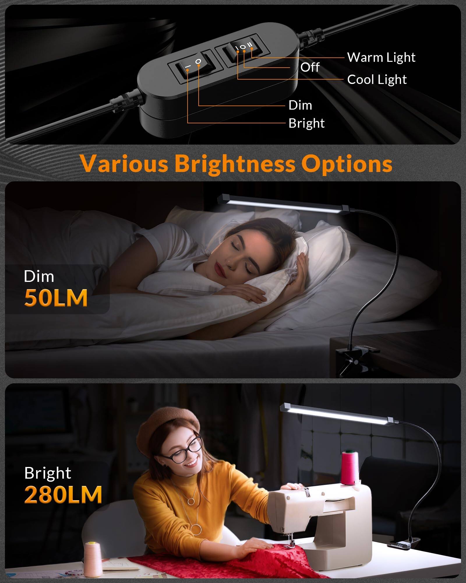 MAGICAL RUBS Led Clip On Light 5w Reading Lights For Books In Bed With ...