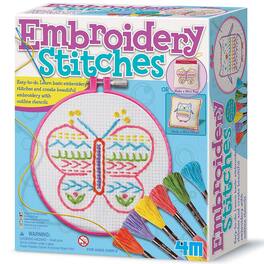 4M - 4M: Easy-To-Do Embroidery Kit - Learn 10 Skills, All-In-1 DIY Craft Set, Kids 8+