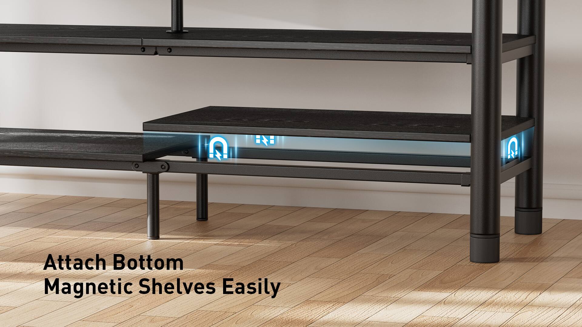 Attach Bottom Magnetic Shelves Easily