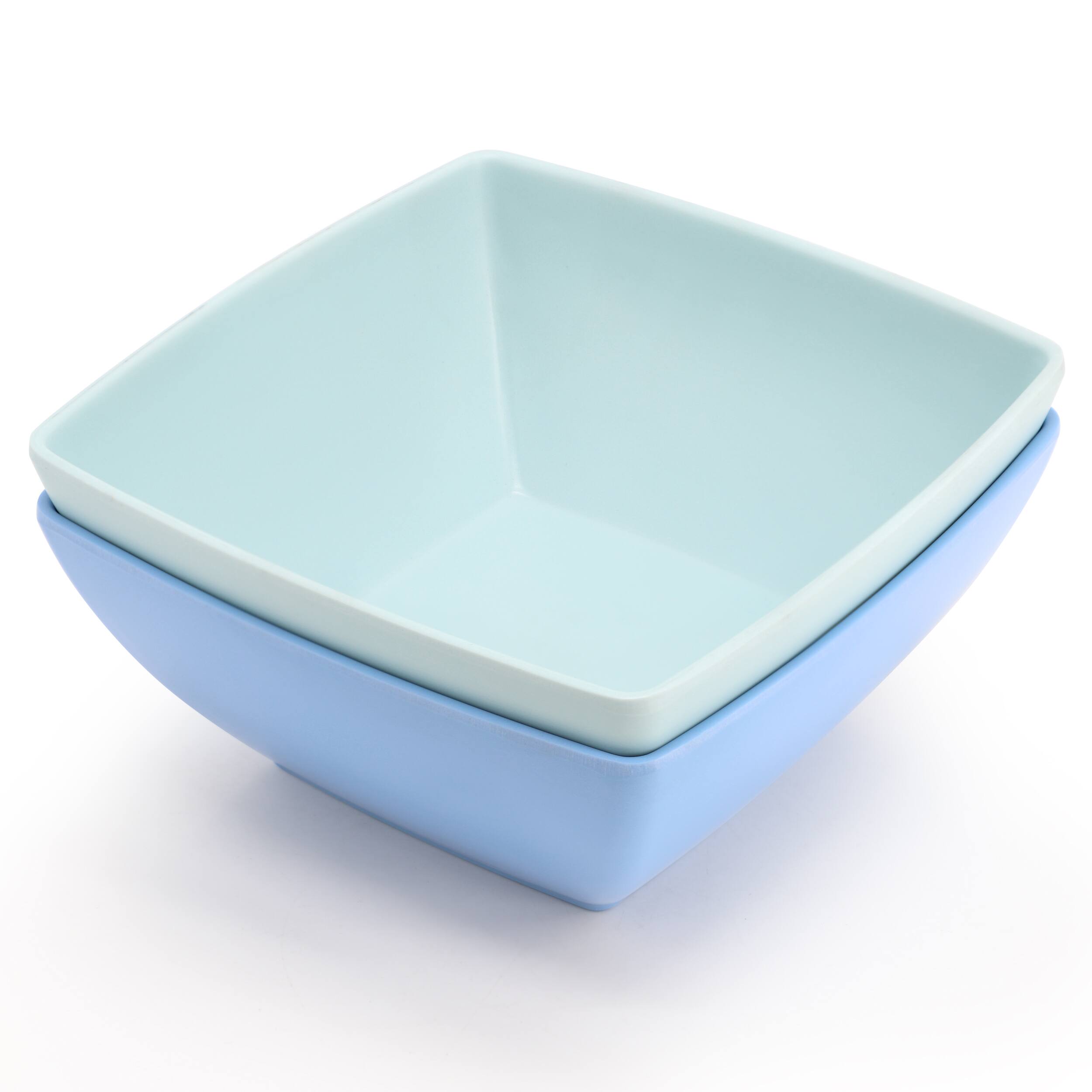 Alt View 1. Gibson - Gibson Home Grayson 4 Piece 6 Inch Square Melamine Dinner Bowl Set in Assorted Blue - Blue.