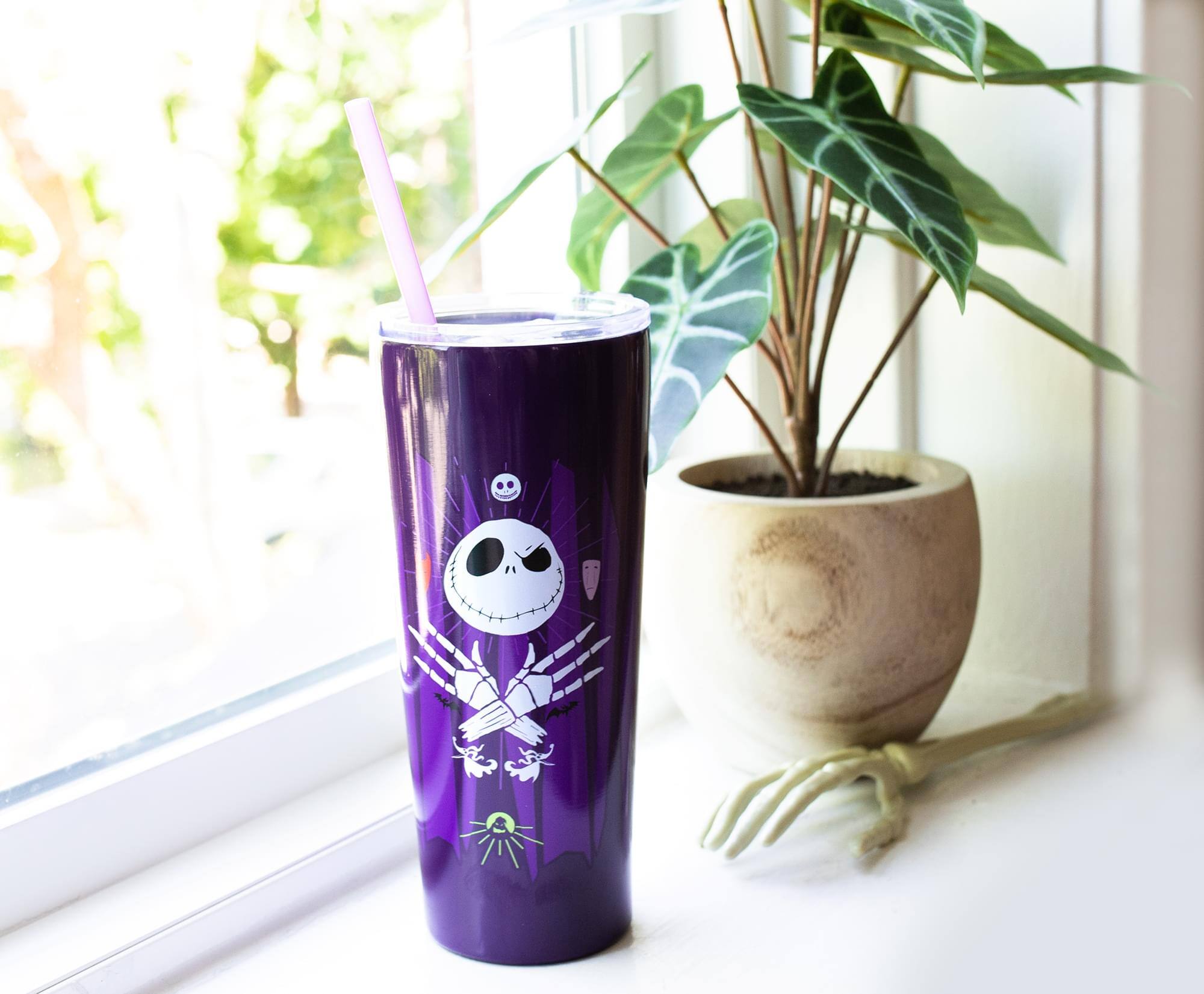 Alt View 4. Disney - Disney The Nightmare Before Christmas Stainless Steel Tumbler | Holds 22 Ounce - Purple.