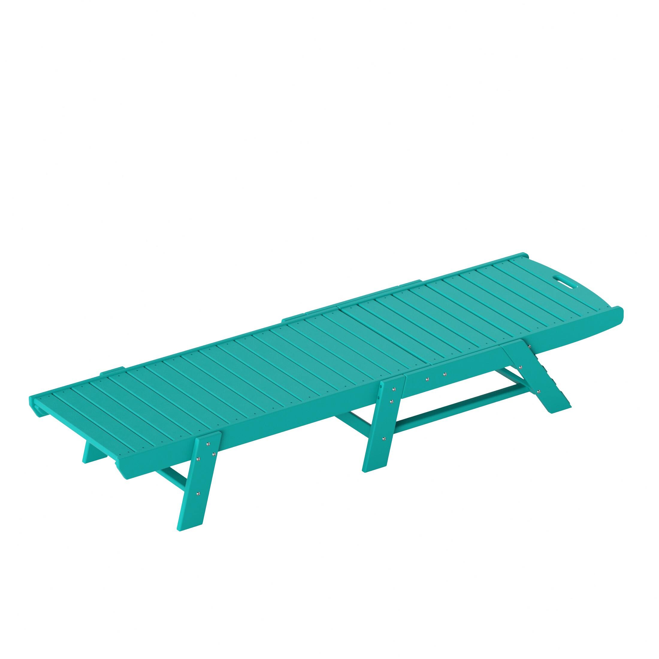 Alt View 4. WestinTrends - WestinTrends Malibu Poly Reclining Outdoor Patio Chaise Lounge Chair Adjustable - Turquoise.