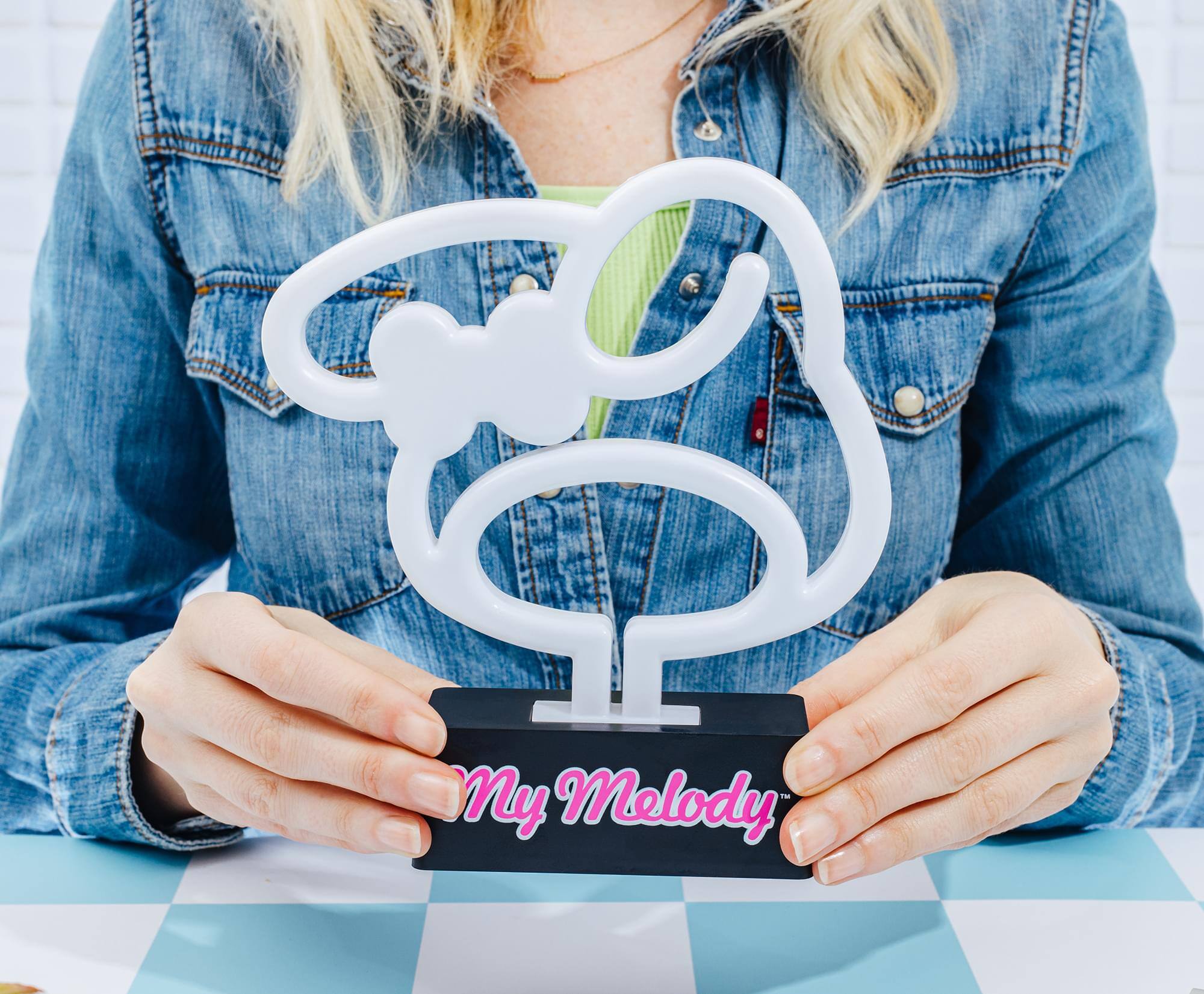 Alt View 3. Silver Buffalo - Sanrio My Melody Silhouette 7-Inch LED Neon Mood Light - Pink.