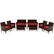 Front. Costway - Costway 8PCS Patio Rattan Furniture Set Cushioned Sofa Coffee Table Backyard Porch - Red.
