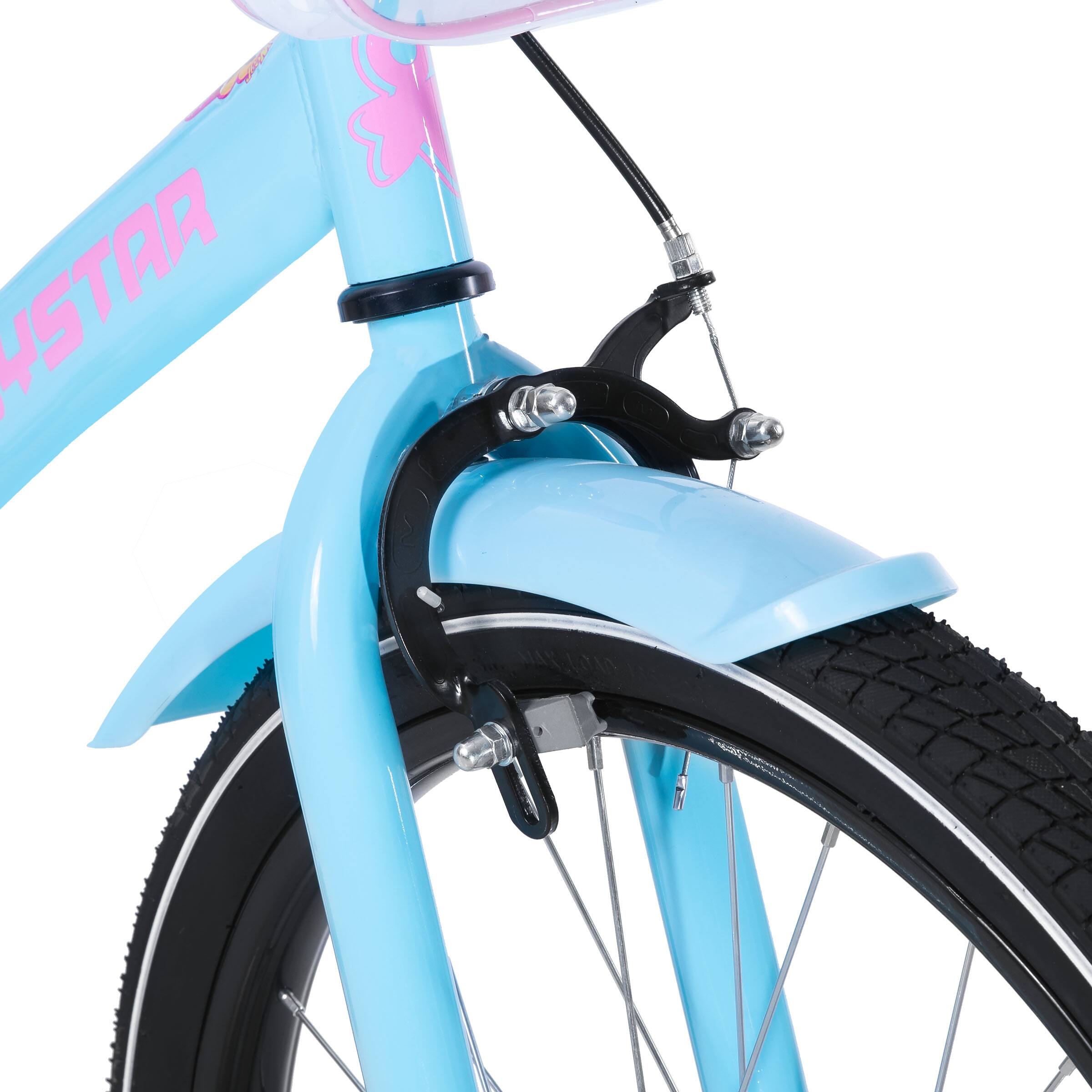Alt View 5. JOYSTAR - JOYSTAR Zinnia 20" Kids Bike for Ages 7-13 Girls, Children's Bicycle with Training Wheels & Doll Seat, Blue - Blue.